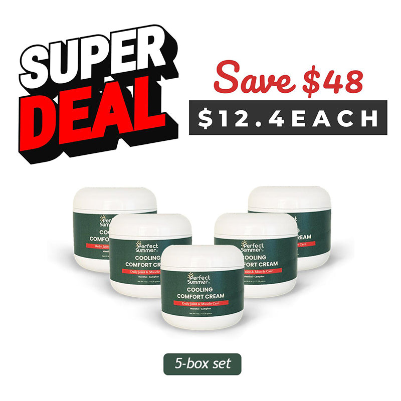 Perfect Summer Cooling Comfort Cream Moisturizers with Menthol, Camphor, Copper Tripeptide-01, Capsaicin, Clove Oil and Sunflower Oil  V4