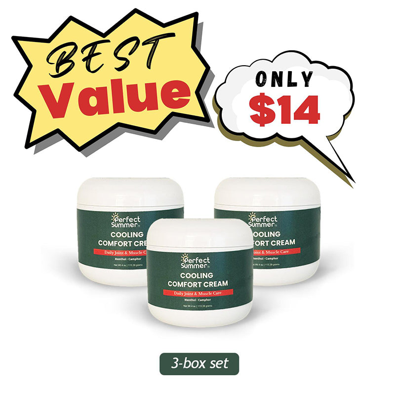 Perfect Summer Cooling Comfort Cream Moisturizers with Menthol, Camphor, Copper Tripeptide-01, Capsaicin, Clove Oil and Sunflower Oil  V4